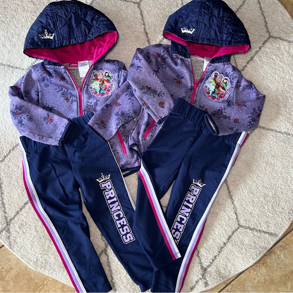 Princess Kids Matching Set - Purple and Navy